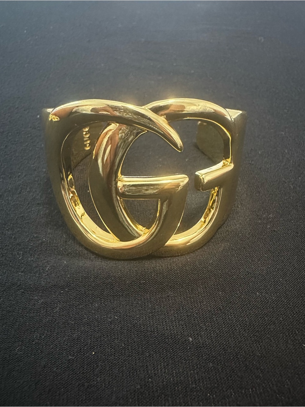 Gucci Polished Gold Interlocking G Cuff Bracelet